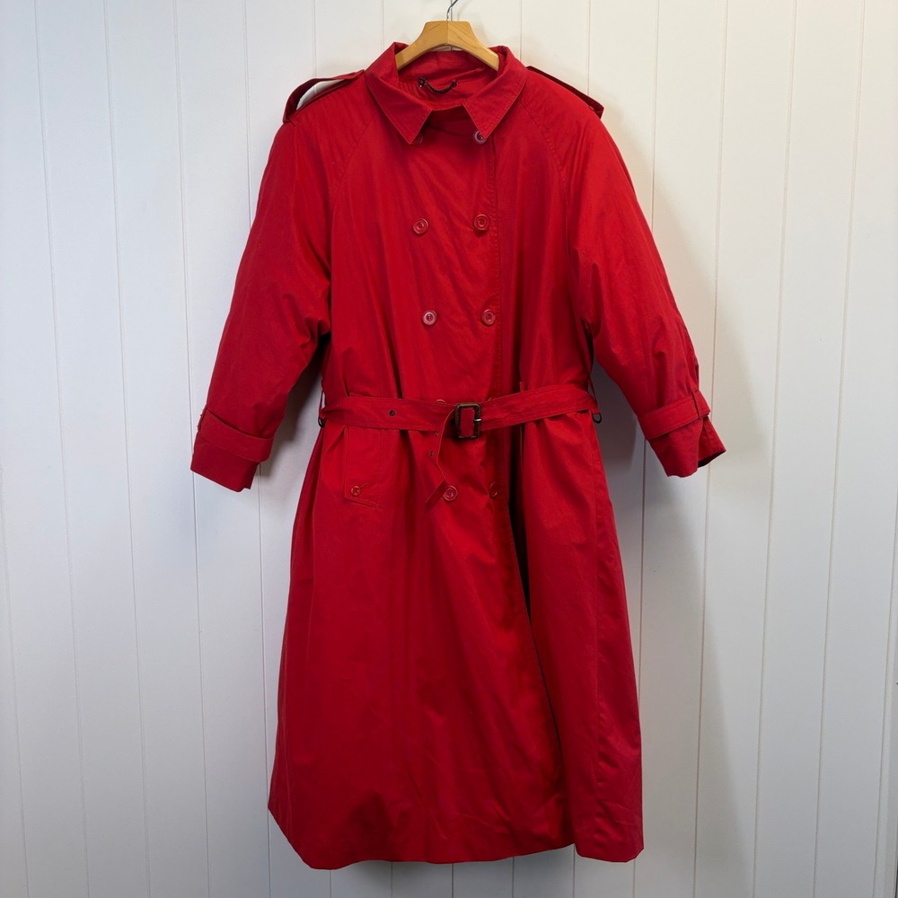 Vintage The Company Store Classic Down Trench Coat Women Size XL Parisian Cozy